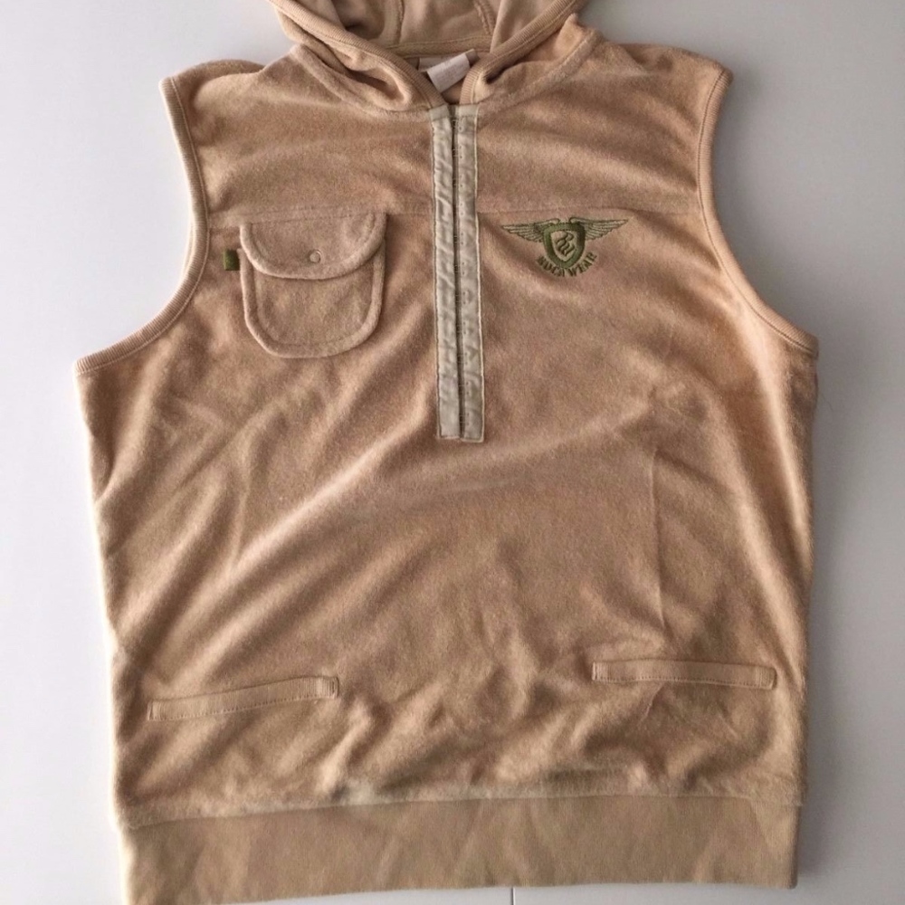 Rocawear Sleeveless Hooded Terrycloth Vest Sweatshirt